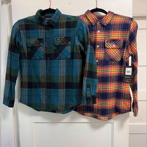 RVCA Boys Long Sleeve Flannel Shirts US Youth Large